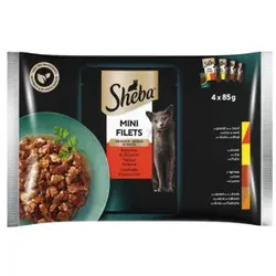 Sheba Mini Filets Traiteur Selection in Sauce Katzen-Nassfutter (Beutel 85 g) 4 x 85 g