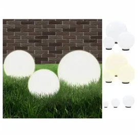 vidaXL LED-Gartenleuchten-Set 3-tlg. Kugelförmig 20/30/40 cm PMMA