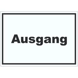 Ausgang Aufkleber mit Text Exit Schluss waagerecht A7 (74x105mm)