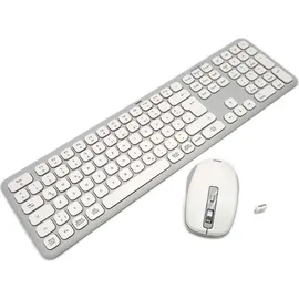 Hama WKM-550 Multi-Device-Tastatur-Maus-Set, weiß, USB/Bluetooth, DE (173066)