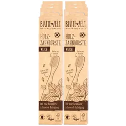 Blütezeit Holz Zahnbürste Erwachsene weich, 6er Pack