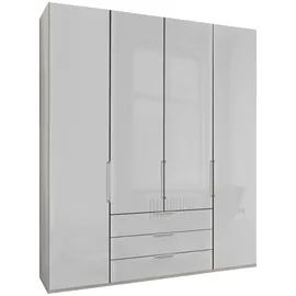 Wiemann "Monaco", weiß (weiß, glas weiß), B:197,4cm H:236cm T:58cm, Floatglas, Holzwerkstoff, Schränke, Drehtürenschrank, mit Glasfront sowie hochwertigen Beschlägen inkl. Dämpfung