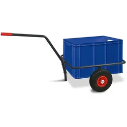 BRB Robuster Handwagen in anthrazit, belastbar bis zu 200 kg, mit 42 cm hohem Kasten in blau