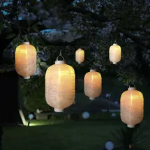 MARELIDA LED Solar Lampion Flammeneffekt H: 30cm in weiß - Gr.: onesize