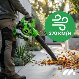 Maltec Benzin Laubsauger Laubbläser Gartenstaubsauger mit Häcksler MalTec MasterBlow7500W Motor 2-Takt 26cc Staubsauger Schredder
