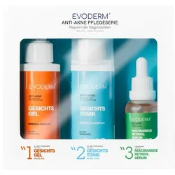 Evoderm Hautpflege Set Gesichtsreinigungsgel, Toner & Niacinamide Retinol Serum Nude 