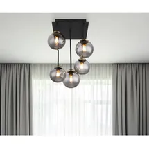 GLOBO Deckenleuchte Jorge 5-flammig Schwarz matt-Rauchfarben 255 x 255 x 380 mm