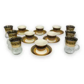 Cinar Kaffeeservice 18-tlg. Medusa Mäander Gold