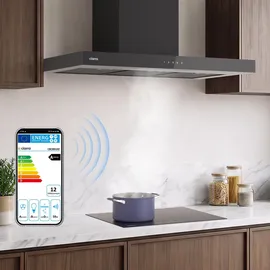 Ciarra A+++ 709 m3/h Dunstabzugshaube 90cm Wandhaube WIFI +APP & Touch Control VMB9102