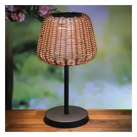 MARELIDA LED Garten Tischlampe Braun