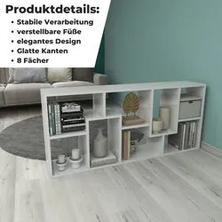 Standregal Sigma Weiß Bücherregal Holz Bücherregal Raumteiler