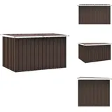 Gartenbox Braun 149x99x93 cm - Gartendeckobox - Gartenaufbewahrung - Stahltrennwand - Auflagenbox - Gartengerätebox