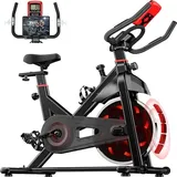 Dskeuzeew Heimtrainer fahrrad für zuhause Hometrainer fahrrad den mit leise Magnetischem Widerstand und Pulssensor mit 150 kg belastbar spinning bike indoor 12kg Schwungrad