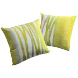 Wirth Dekokissen BROOKLYN, Kissenhülle ohne Füllung, 2 Stück grün 50 cm x 50 cm