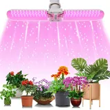 MUPOO Pflanzenlampe LED Vollspektrum Pflanzenlicht für Zimmerpflanzen,LED Wachstumslichter, Pflanzenleuchte, E26/E27 Sockel, 2/3/ 4 Blätter klappbar rosa 20W