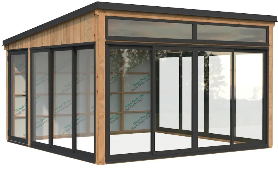 Palmako Glashaus Saga 16,6 m2 Slide hellbraun tauchgrundiert