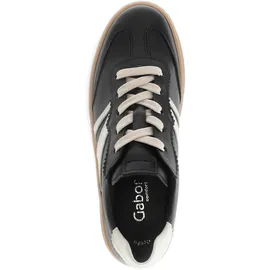 Gabor Damen, Low-Top Sneaker, Schwarz, leder (foulardcalf) für schwarz, Größe 37 EU 4 UK
