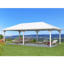 SKANHOLZ Skan Holz Holz-Pavillon Orleans 3 Weiß lasiert 424 cm x 836 cm