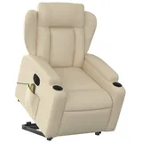 vidaXL Elektrischer Massagesessel Mit Aufstehhilfe Creme Stoff - Vidaxl