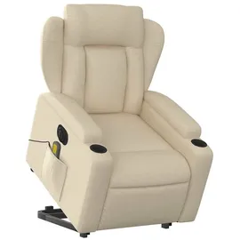 vidaXL Elektrischer Massagesessel Mit Aufstehhilfe Creme Stoff - Vidaxl