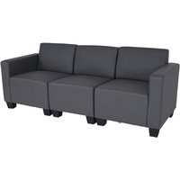 Mendler Modular 3-Sitzer Sofa Couch Lyon, Kunstleder ~ dunkelgrau