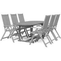 vidaXL Garten-Essgruppe 7-tlg. grau 47278