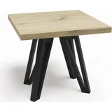 METAL ARTISAN ausziehbarer quadratischer Tisch 90x90-190 cm - Schwarz/Braun