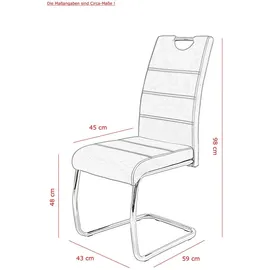 Hela Freischwinger »FLORA«, Set 2 St., Kunstleder, grau