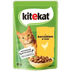 KITEKAT 85g: Huhn in Soße für adulte Katzen
