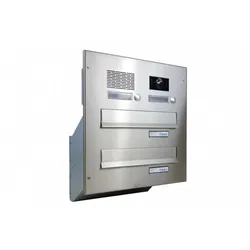 2er Edelstahl Kamera Durchwurf Briefkasten - Tiefe 33-50 cm - D-042