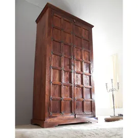 Massivmoebel24 Drehtürenschrank Oxford 115 x 210 x 60 cm Braun