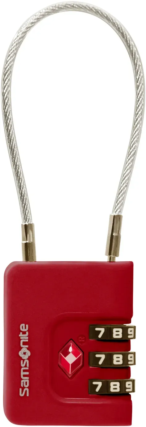 Samsonite Zahlenschloss TA Revolution Cablelock 3 Dial TSA red