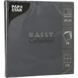 Papstar Servietten Daily Collection schwarz 2-lagig 16,0 x 16,0 cm 20 St.