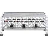 vidaXL Gastro-Gasgrill 3 Brenner Edelstahl Silbern