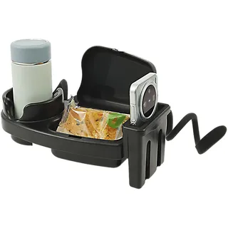 3 in 1 Snack Tablett für Kinderwagen mit Abnehmbare Staubschutzhülle, Getränkehalter Kinderwagen mit Snack Tablett Flexibilität Silikonarme Handyhalterung für Babywagen Rollator