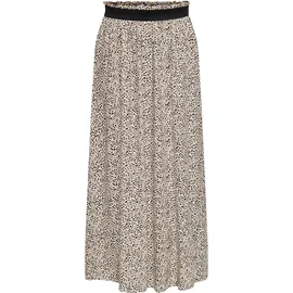 Only Maxirock Damen Bedruckt Silber/Schwarz 38