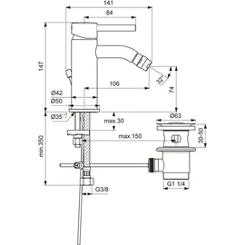 Ideal Standard Ceraline Bidetarmatur Chrom BC197AA