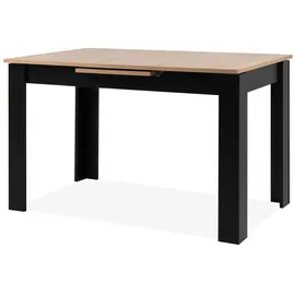 furn.design Esstisch Eiche Schwarz 125 - 165 cm Ausziehbar Finham