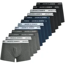 JACK & JONES JACSOLID Trunks blau/grau/schwarz/weiß XXL 12er Pack