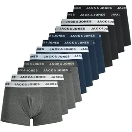 JACK & JONES JACSOLID Trunks blau/grau/schwarz/weiß XXL 12er Pack