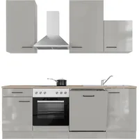 Flex-Well Küchenzeile Lund 220 cm grau