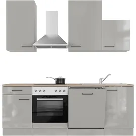 Flex-Well Küchenzeile Lund 220 cm grau