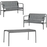 HAY - Palissade Tisch + 2x Dining Bench, anthrazit
