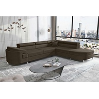 99rooms Ecksofa Ice, Eckcouch, Schlafsofa, Ottomane links oder rechts bestellbar, mit Bettfunktion, Bettkasten braun