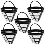 5 Stück Dauerfilter Kaffee Größe 4, Wiederverwendbarer Kaffeefilter Kegelförmig, 8-12 Tassen Kaffee Filter Mehrwegfilter, Waschbar Kaffeetropfer, Papierloser Kaffeefilter