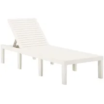 vidaXL Sonnenliege 195 x 65 x 32 cm Weiß