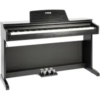 Fame DP-2000 E-Piano mit Hammermechanik, anschlagdynamischen 88 Tasten, voller Klavierklang, 16 Orchesterklangfarben, 128-fache Polyphonie, wertiges Gehäuse mit Deckel, Digital Piano in schwarz