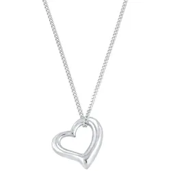 Elli Herz Basic Cut Out Romantik 925 Silber Ketten   Damen 