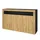 Vladon Sideboard 155 x 92 x 40 cm Schwarz matt / Eiche Natur