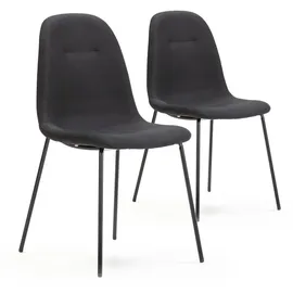 VS Venta-stock Brenda Polsterstuhl Schwarz 2er Set